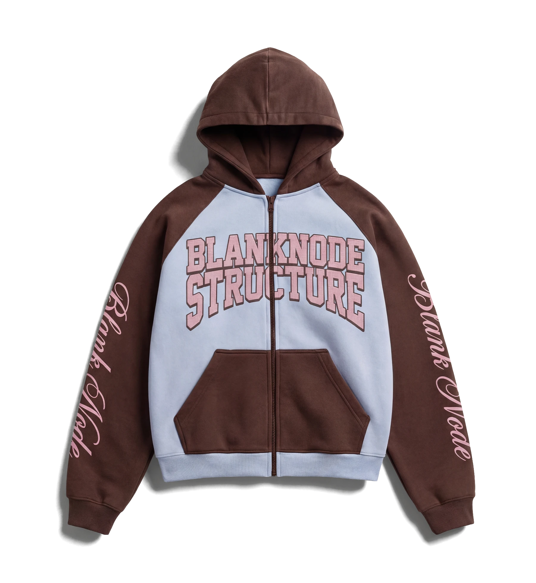 STRUCTURE / MODULE ZIP HOODIE — BROWN
