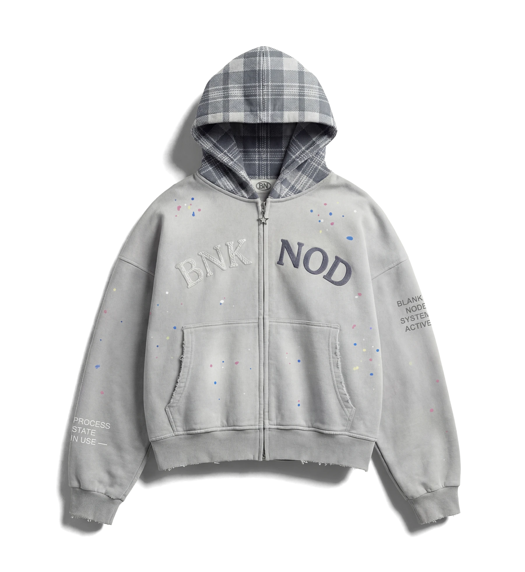 STATE / INDEX ZIP HOODIE — GREY