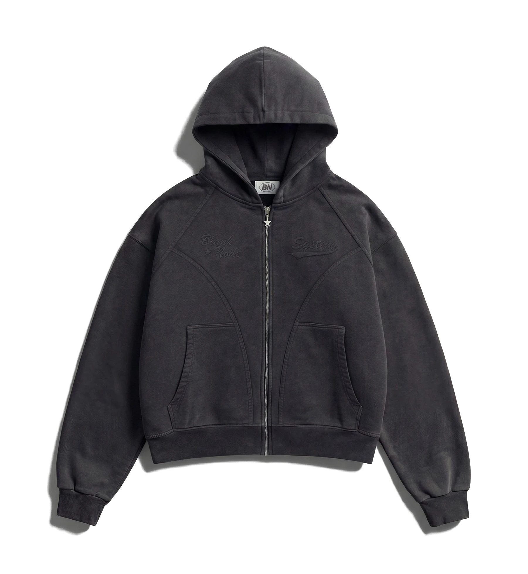 LATENT / LAYER ZIP HOODIE — BLACK