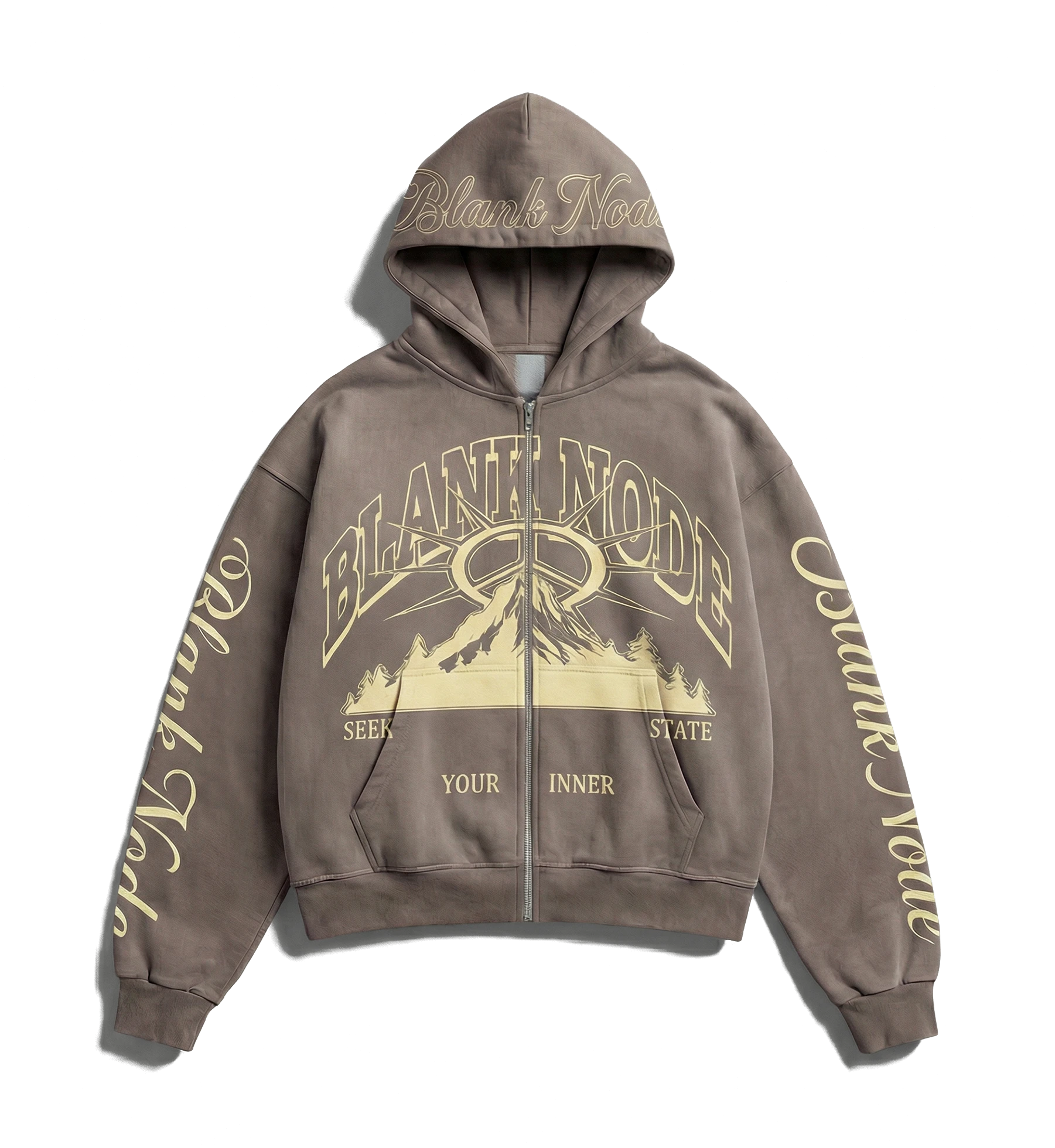 SEEK / STATE ZIP HOODIE — BROWN